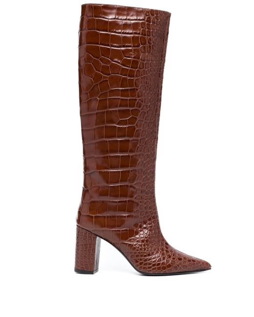 Giuliano Galiano Serena crocodile-embossed leather boots