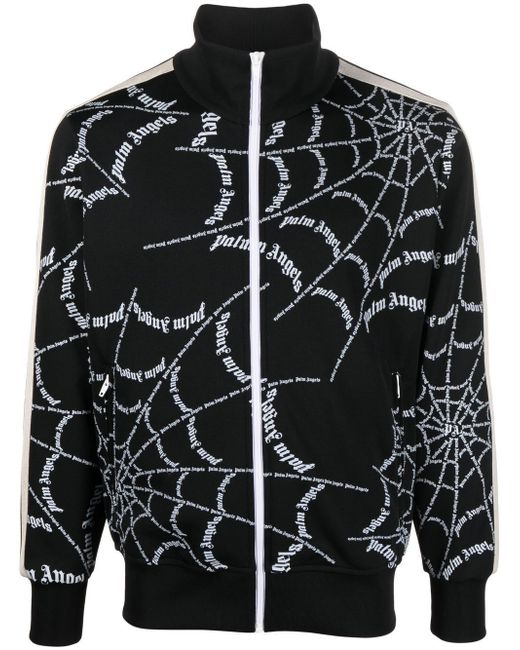 Palm Angels logo-print zipped sweatshirt
