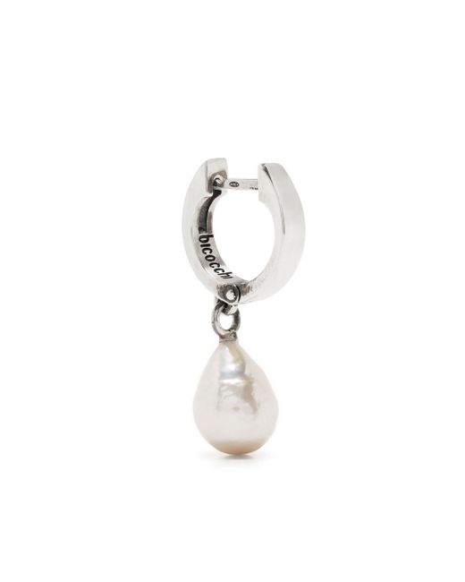 Emanuele Bicocchi drop-pearl huggie hoop earring