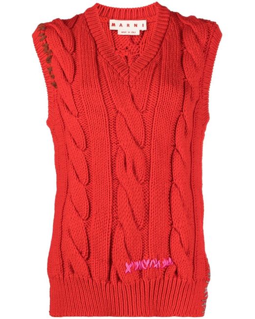 Marni cable-knit asymmetric vest