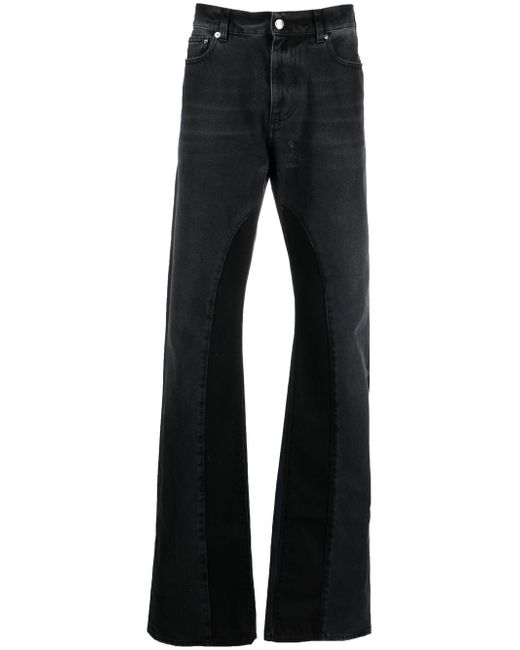 Paura panelled straight-leg jeans