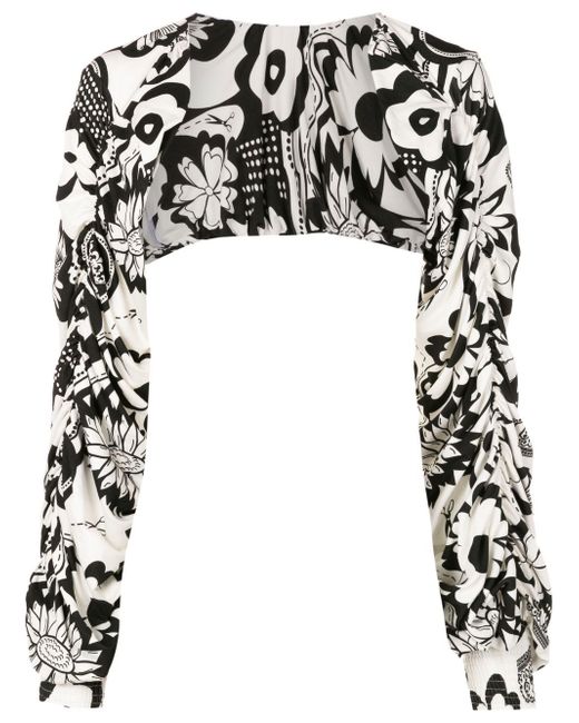 Amir Slama floral-print cut-out blouse