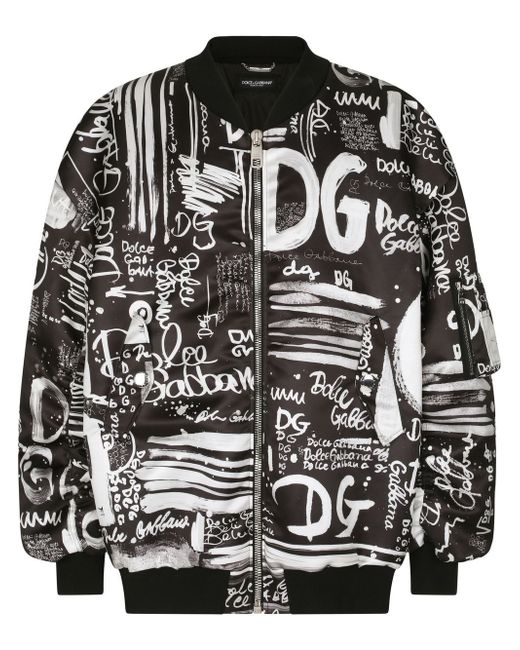 Dolce & Gabbana oversized logo-print bomber jacket