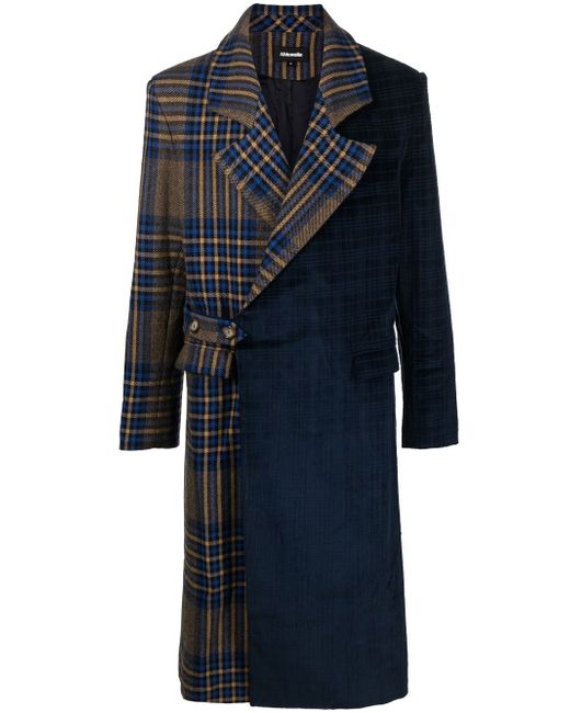 Ahluwalia asymmetric check-print wrap coat