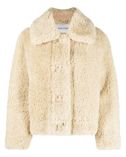 Stand Studio faux-fur buttoned jacket