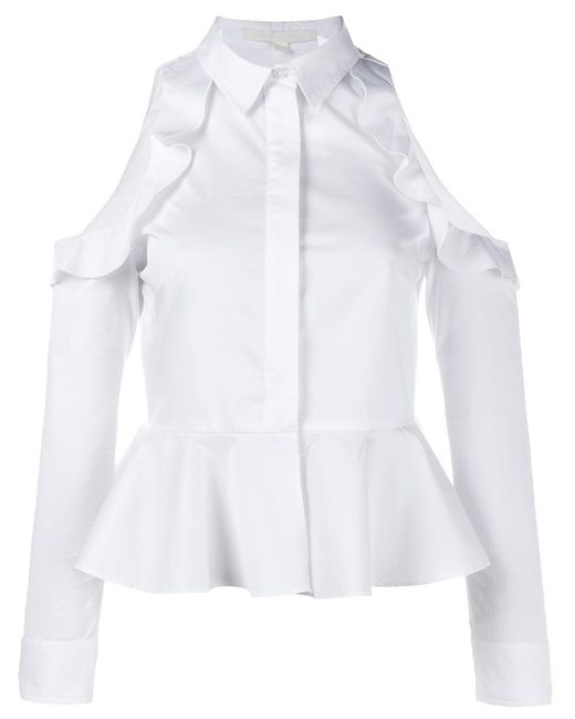 Jonathan Simkhai ruffled peplum blouse XS Spandex/Elastane/Cotton
