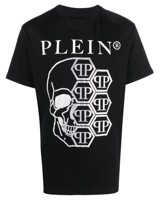 Philipp Plein embellished skull logo-print T-shirt