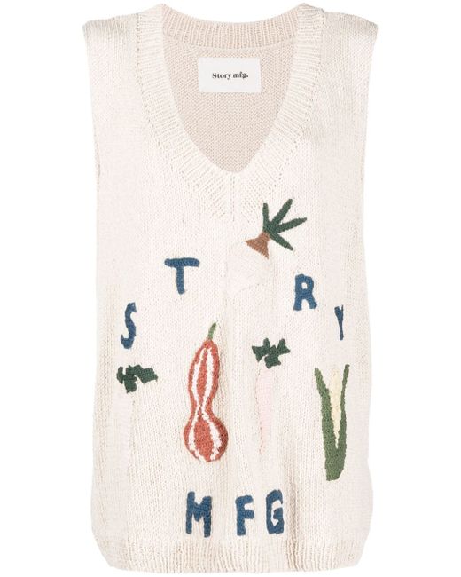 STORY mfg. Party intarsia knitted jumper
