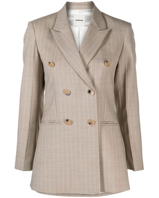 Sandro checked double-breasted blazer