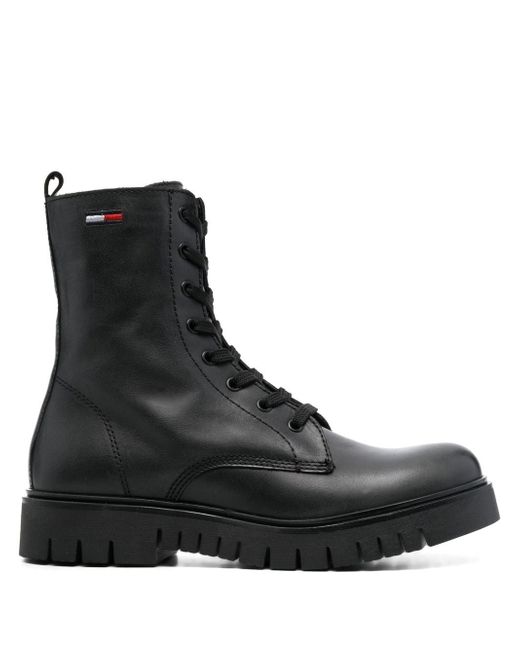 Tommy Jeans lace-up leather ankle boots