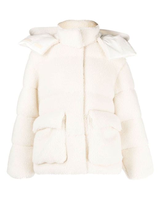 Off-White Arrows fleece-texture puffer jacket