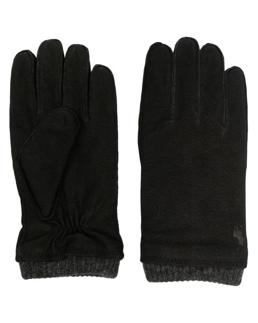 Polo Ralph Lauren ribbed-trim leather gloves