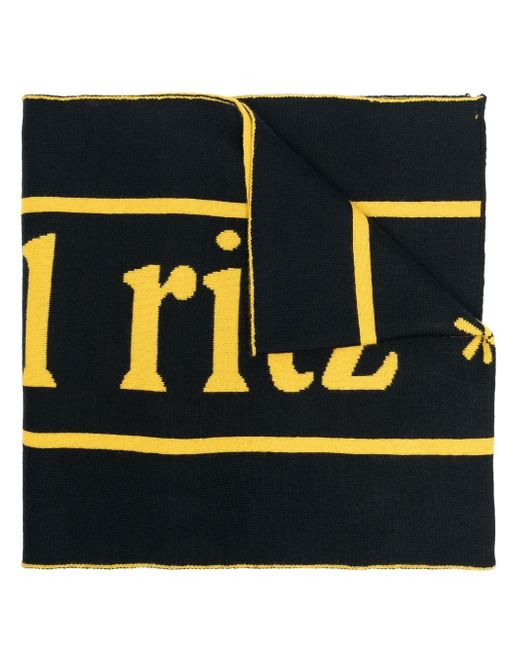 Manuel Ritz logo-intarsia knitted scarf