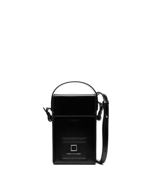 Wooyoungmi rectangular calf-leather messenger bag