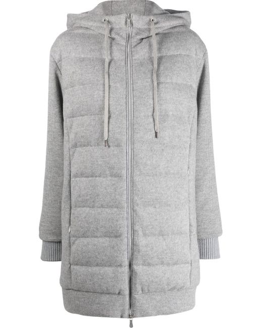 Eleventy Bimateric feather-down cashmere padded coat