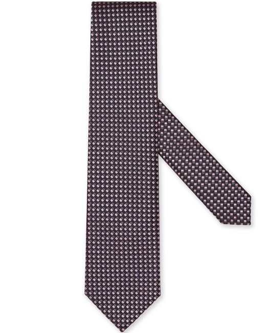 Z Zegna geometric-pattern silk tie