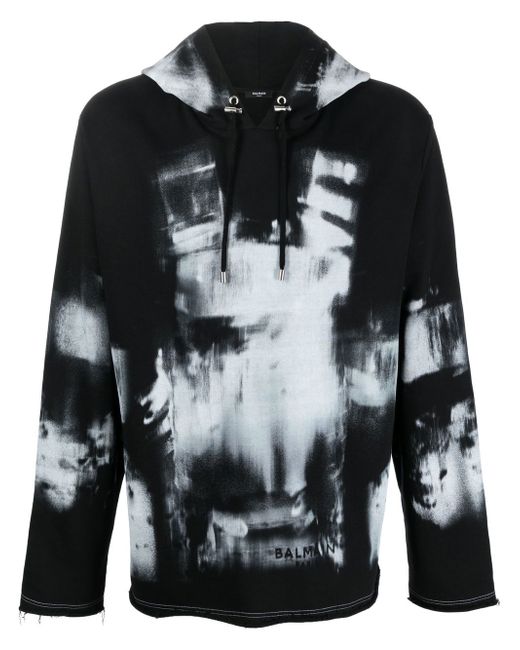 Balmain graphic X-ray print hoodie