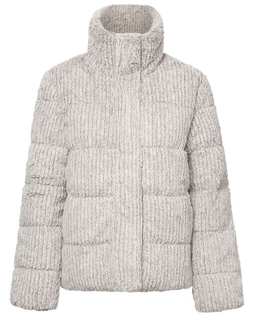 Unreal Fur Close-knit puffer jacket