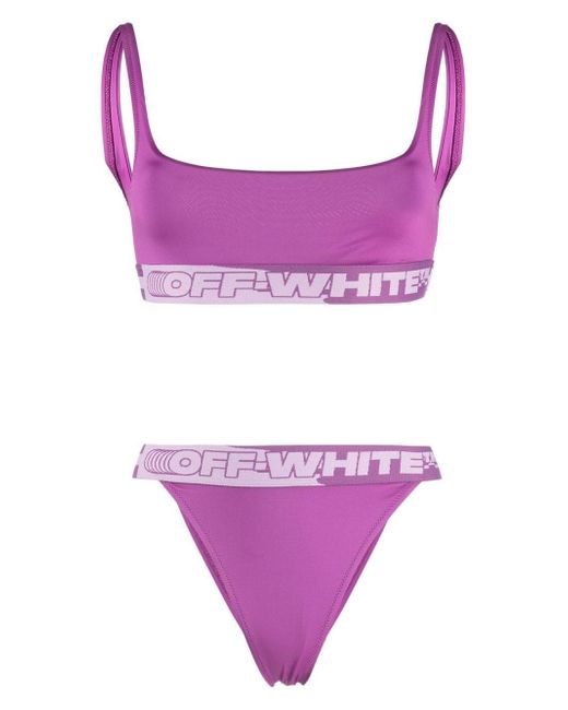 Off-White logo tape bikini