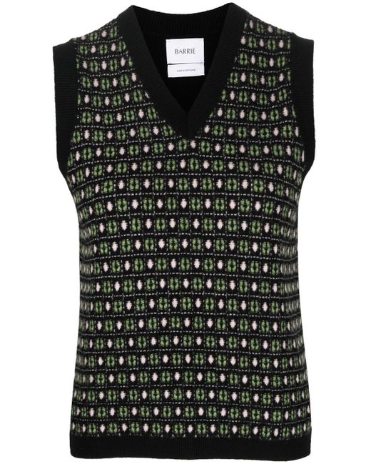 Barrie V-neck geometric-jacquard knit vest