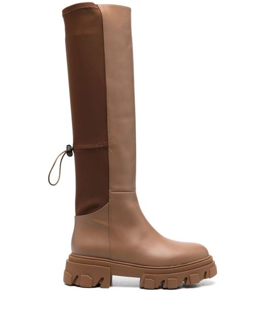Giaborghini chunky leather knee-boots