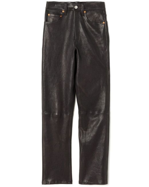 Re/Done 70s leather straight-leg trousers