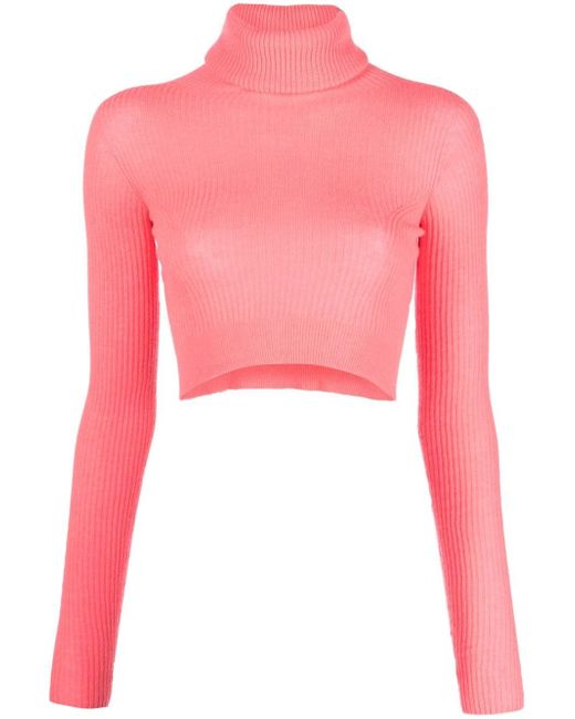 Laneus cropped roll-neck jumper