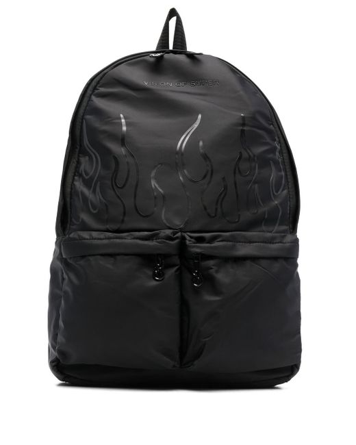 Vision Of Super Brick flame-print backpack