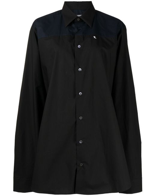 Raf Simons Embroidered lettering cotton shirt