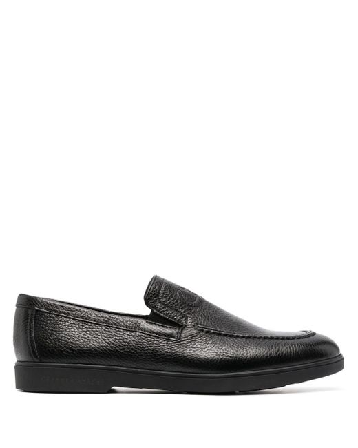 Casadei debossed-logo leather loafers