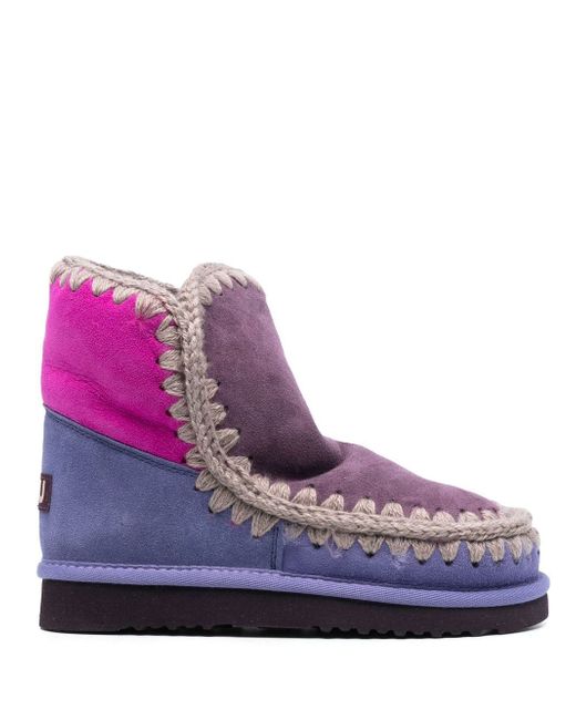 Mou colour-block suede Eskimo boots