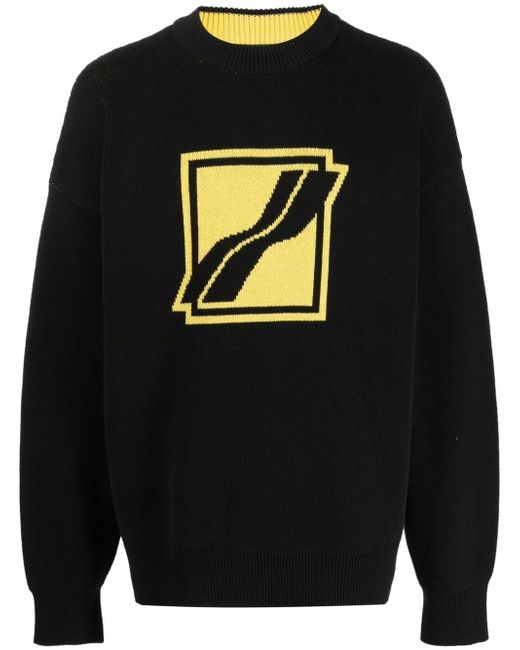 We11done intarsia-knit logo jumper