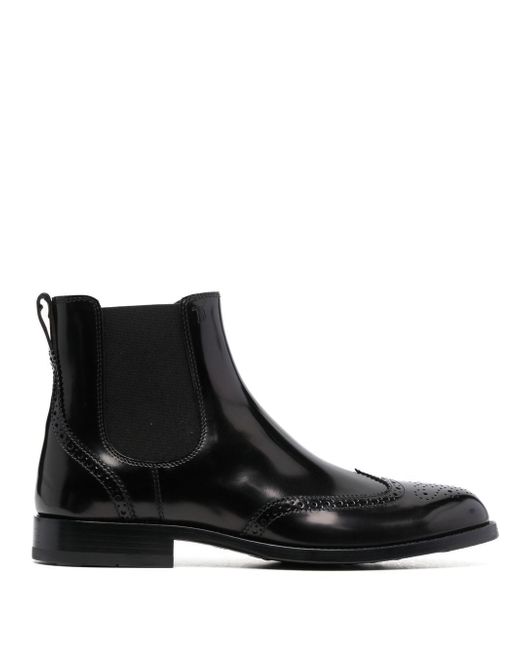 Tod's brogue-detail leather Chelsea boots