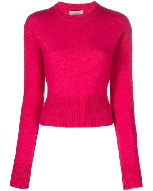 Laneus cashmere-silk cropped knitted sweater