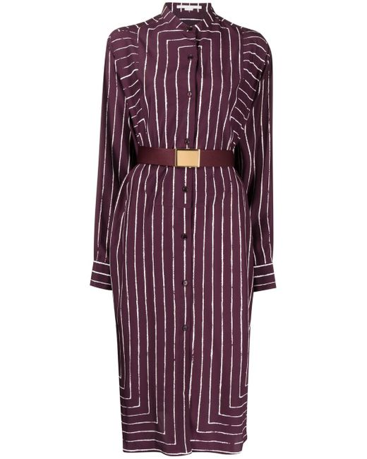 Stella McCartney striped silk midi shirt dress