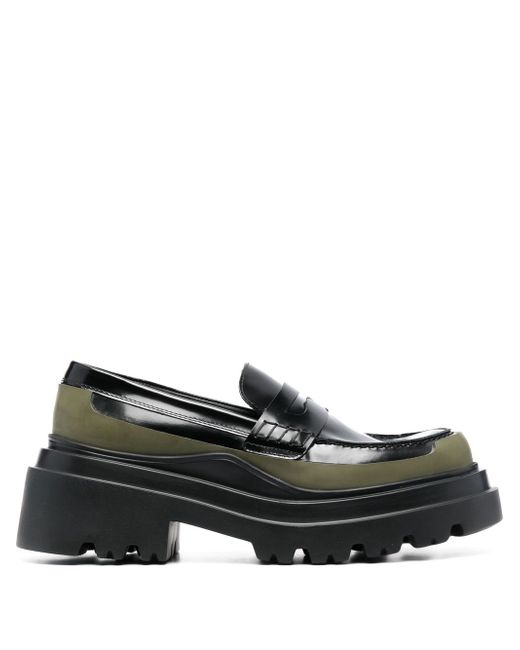 Plan C penny-slot leather loafers