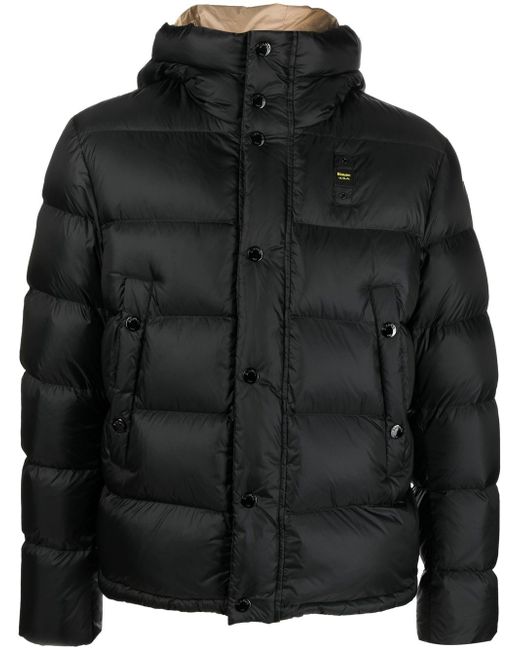 Blauer feather-down hooded puffer jacket