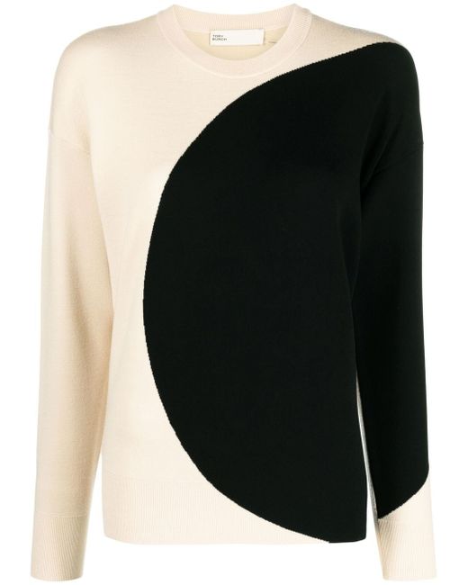 Tory Burch two-tone crew-neck jumper