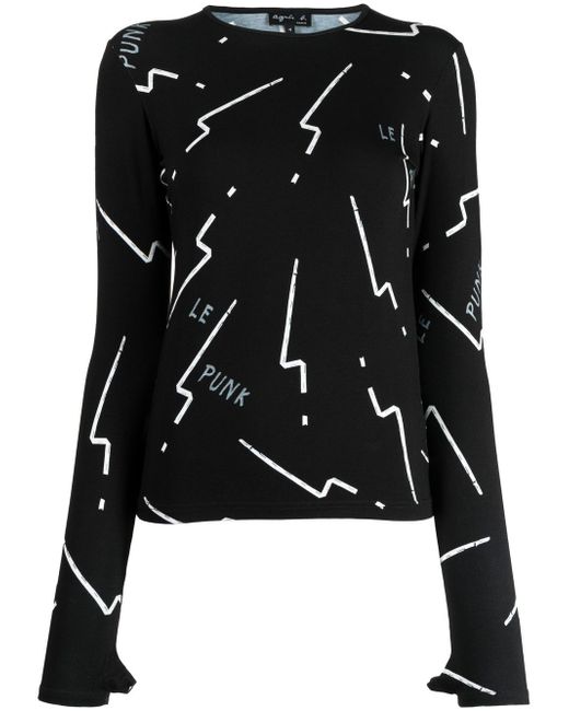 Agnès B. lightning-bolt long-sleeve T-shirt