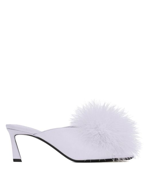 Saint Laurent faux-fur detail 60mm sandals