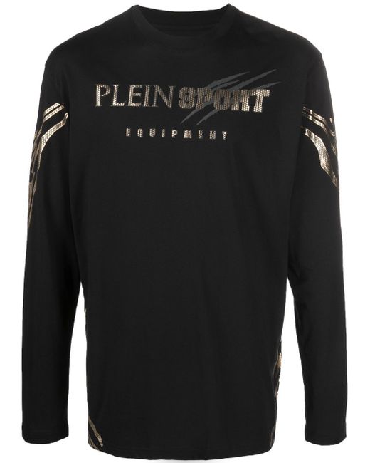 Plein Sport Tiger logo-print long-sleeve T-shirt