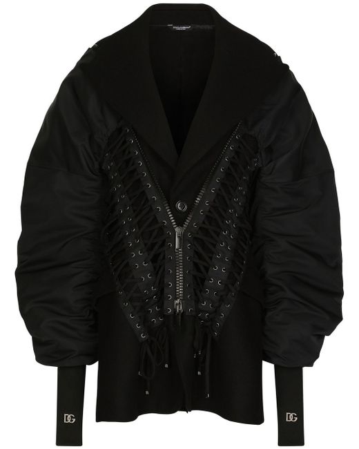 Dolce & Gabbana lace-up detailed bomber jacket