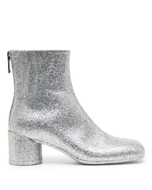 Mm6 Maison Margiela square-toe glitter ankle boots