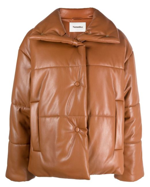 Nanushka spread-collar two-pocket puffer jacket