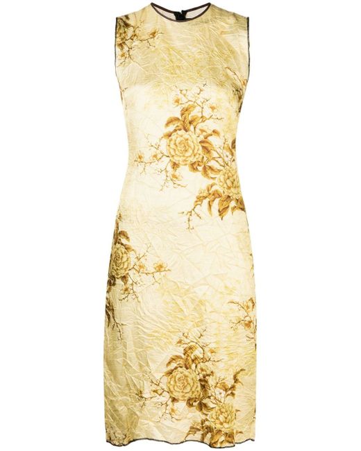 Kwaidan Editions crease-effect floral-print dress