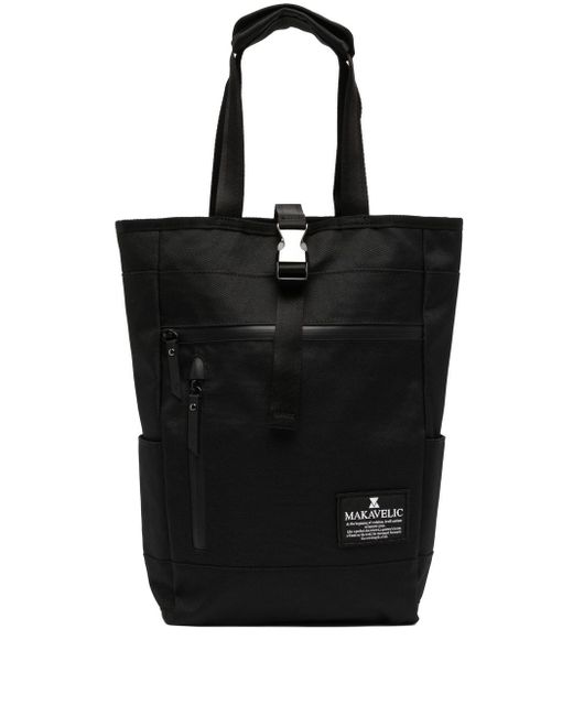 Makavelic logo-patch buckle tote bag