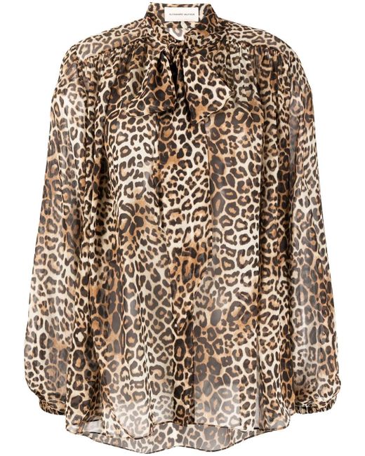 Alexandre Vauthier leopard-print silk blouse