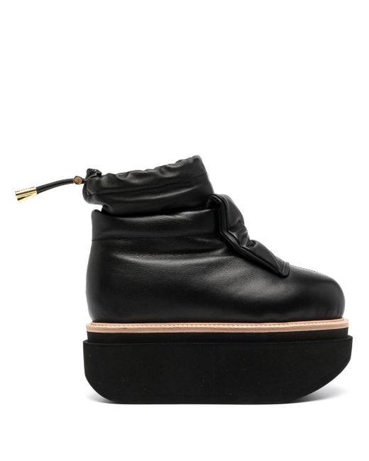 Sacai puffy leather ankle boots