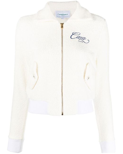 Casablanca embroidered-logo zip-fastening jacket