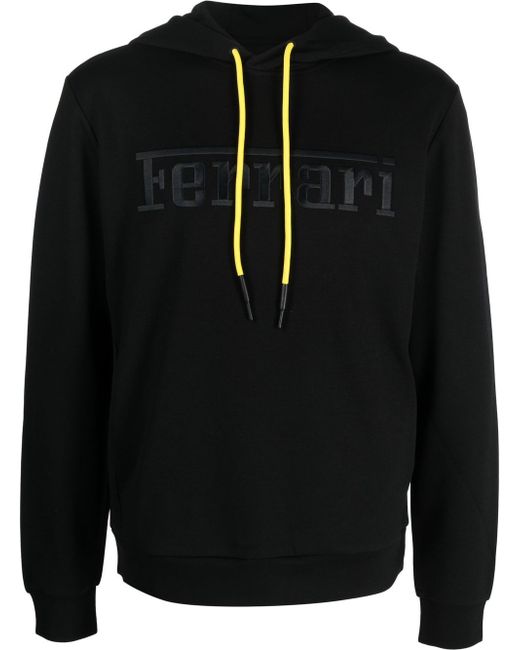 Ferrari logo-print long-sleeve hoodie
